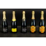 Champagne Interest - Five Bottles - Comprising, (1) Carlin Champagne Brut 750ml,