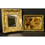 A Broad Gilt Framed Modern Mirror 18x15 Inches.