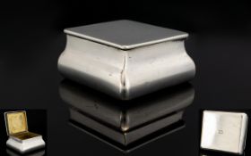 Charles and George Asprey Solid Silver Gilt Interior Unusual Snuff Box of Excellent Proportions.