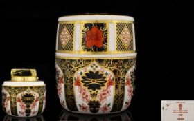 Royal Crown Derby Old Imari Pattern Table Single Gold Band 22ct Cigarette Lighter with Cover,