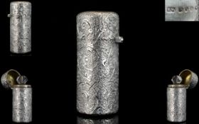 Victorian Period - Sampson Mordan Stunning Solid Silver Hinged Lidded Scent Bottle,