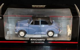 Minichamps Car Collection Die Cast Scale 1:18 Model Car Morris Minor, Cabriolet convertible,