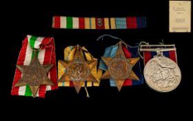 World War II Collection of Military Medals ( 5 ) Plus Discharge Army Book.