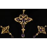 Antique Period Very Fine 15ct Gold Pendant / Drop Brooch. c.1880's.