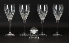 Waterford Crystal Set Of Four Nocturne Wine Glasses Each in good condition, height, 8.5 inches, each