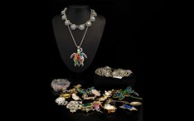 Good Collection of Costume Jewellery, Includes Necklaces, Bracelets, Earrings, Rings, Brooches etc,