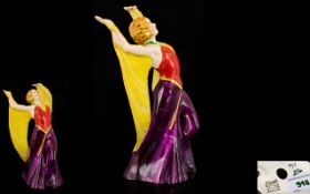 Lorna Gibson Art Deco Period Handpainted Ceramic Figurine 'Female Dancer'.