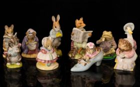 Royal Albert A Collection Of Beatrix Potter Figures To include 'Foxy Reading' 'Jeremy Fisher' 'Mrs