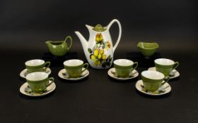 Midwinter 'Magnolia' Coffee Set comprising Coffee Pot, Milk Jug, Sugar Bowl,