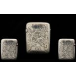 Victorian Period Silver Hinged Vesta Case,