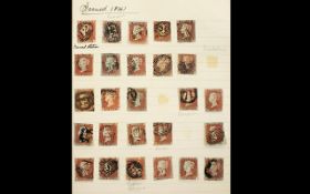 Twenty Seven 1841 Mostly Starred Penny Reds - some have identified town postmarks and at least one