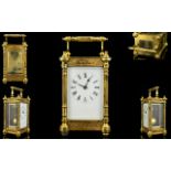 French Late 19th Century Brass Carriage Clock of Good Form.