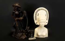 A Collection Of Early To Mid 20th Century Tourist Figures Three in total to include Indonesian