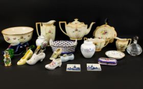 Collection of Mixed Ceramics to include Crown Ducal ware tea set in cream with decorative floral