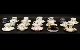 A Mixed Collection Of Demitasse And Saucers Makers to include Spode, Royal Worcester, Shelley,