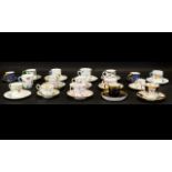 A Mixed Collection Of Demitasse And Saucers Makers to include Spode, Royal Worcester, Shelley,