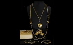 A Good Collection Of Vintage Gold Tone Sarah Coventry Costume Jewellery Eight items in total,