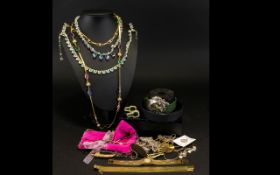 A Mixed Lot Of Costume Jewellery And Watches Together With Odd Silver Items To include gold plated