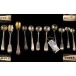 Collection of Thirteen (13) Georgian Silver Condiment Spoon/Ladles all fully hallmarked for