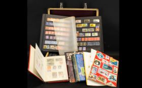 A Suitcase Containing Various Albums And Loose GB Stamps To include 22ct gold GB stamp replicas,