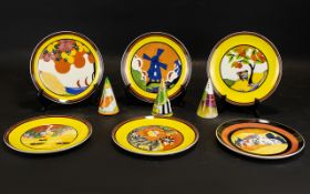 Collection of Limited Edition Clarice Cliff Plates and Salt & Pepper Shaker, plates to include,