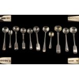 Georgian and Victorian Period Very Good Collection of Silver Condiment Spoons.