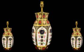 Royal Crown Derby Superb Quality Old Imari Pattern 22ct Solid Gold Band Tall And Impressive Table