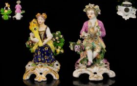 Derby - Very Fine Pair of Hand Painted Porcelain Figures From The Derby Factory,
