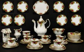 Royal Albert 'Old Country Roses' Tea Set comprises of Tea Pot, Sugar Bowl, Milk Jug, Cake Plate with