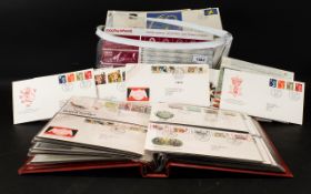 Stamp Interest - Large plastic container and album full of mainly modern typed first day covers in