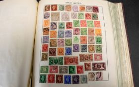 The Triumph Stamp Album Three quarters filled containing world stock stamps from 19th century