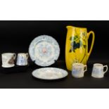 Darwen Interest A Collection Of Antique Commemorative Ceramics To include two fluted edge plates