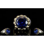 Gents 9ct Gold Single Blue Topaz Set Dress Ring Texas blue top