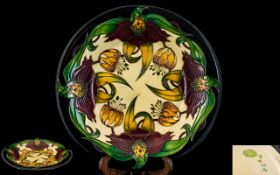 Moorcroft Impressive & Large Tubelined Footed Bowl 'Arum Lily' Design.