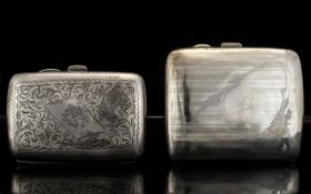 Antique Period Ladies Small Silver Cigarette Cases (2). 1. Hallmark Birmingham 1923. Size 3.