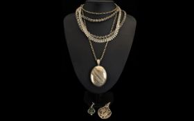 A Collection Of Antique/White Metal Jewellery Comprising large locket and chain,