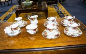 Royal Albert 'Old Country Roses' Part Tea Service to include 7 cups, 7 saucers, 5 sandwich plates,