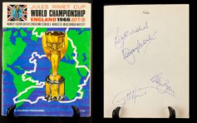 England 1966 World Cup Autographs - on 1966 World Cup programme.