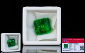 Emerald Loose Gemstone With GGL Certificate/Report Stating The Emerald To Be 9.72 cts 11.99 x 11.