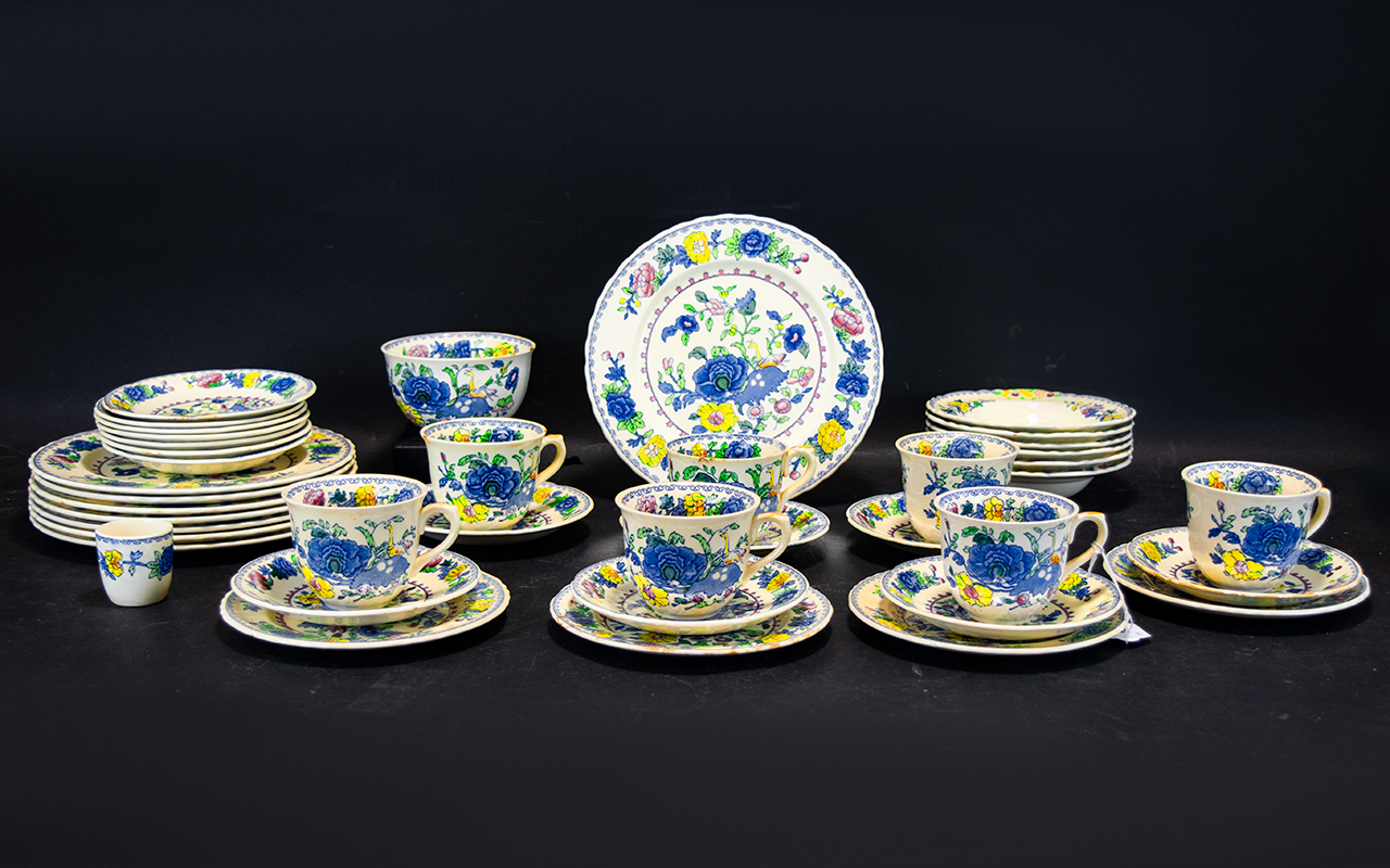 Mason's Regency Part Tea Service to include 7 cups, 14 saucers, 8 plates, 2 large plates.