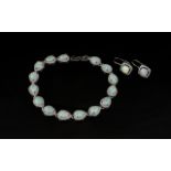 Opal and Zirconia Tennis Bracelet and Pa