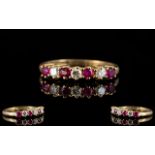 Ladies 9ct Gold - Six Stone Ruby & Diamo