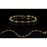 9ct Gold Gemset Bracelet Lozenge form li
