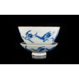 Antique Oriental Tea Bowl And Saucer dec