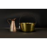 A Large Brass Jam Pan Of typical form, t