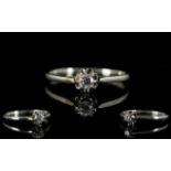 18ct White Gold Single Stone Diamond Set