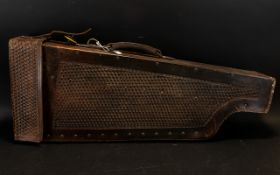 Early/Mid 20th Century Tooled Leather Gun Caser Large leg O' Mutton case in top-stitched tooled