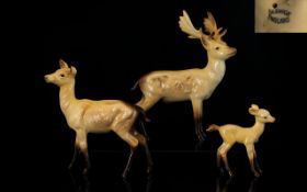 Beswick A Collection Of Three Deer Figures All in good condition, to include, No.