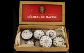 A Collection Of Silver Pocket Watches Five in total, each with white enamel dial, Roman numerals,