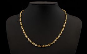 A 9ct Gold - Fancy Link Chain in Excellent Overall Condition - Marked 9.375. Weight 7.2 grams.